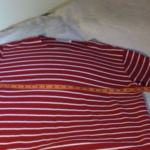 Vintage Ellen Ashley Red and White Stripe Casual Tee Shirt - Picture 5 of 9